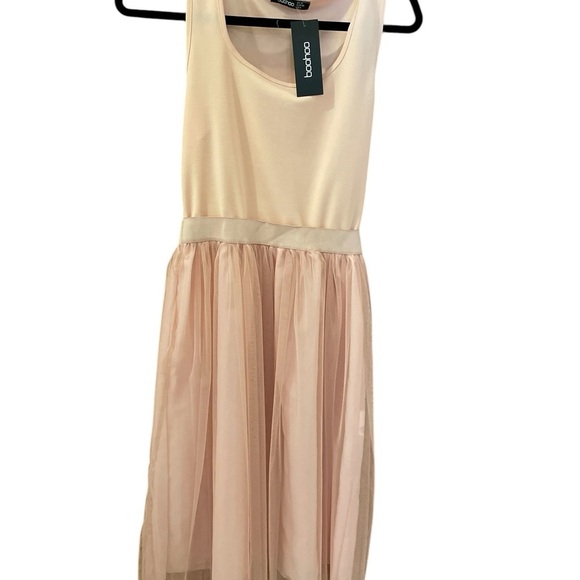 Boohoo Tall Boutique Tulle Mesh Midi Dress, Size 8 Tall, Blush, Pink and… - Picture 2 of 8